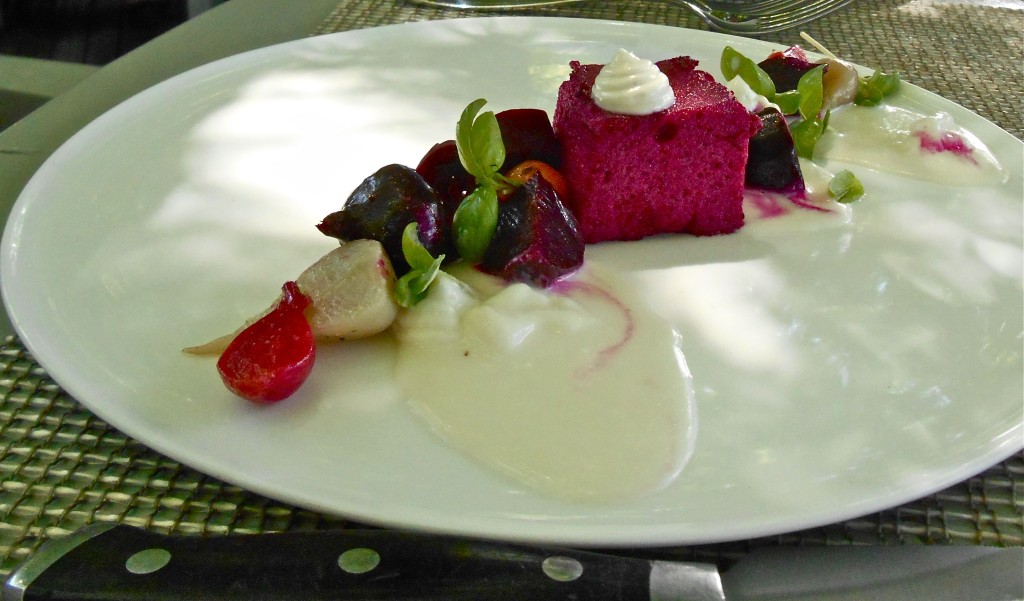 A work of art using beetroot