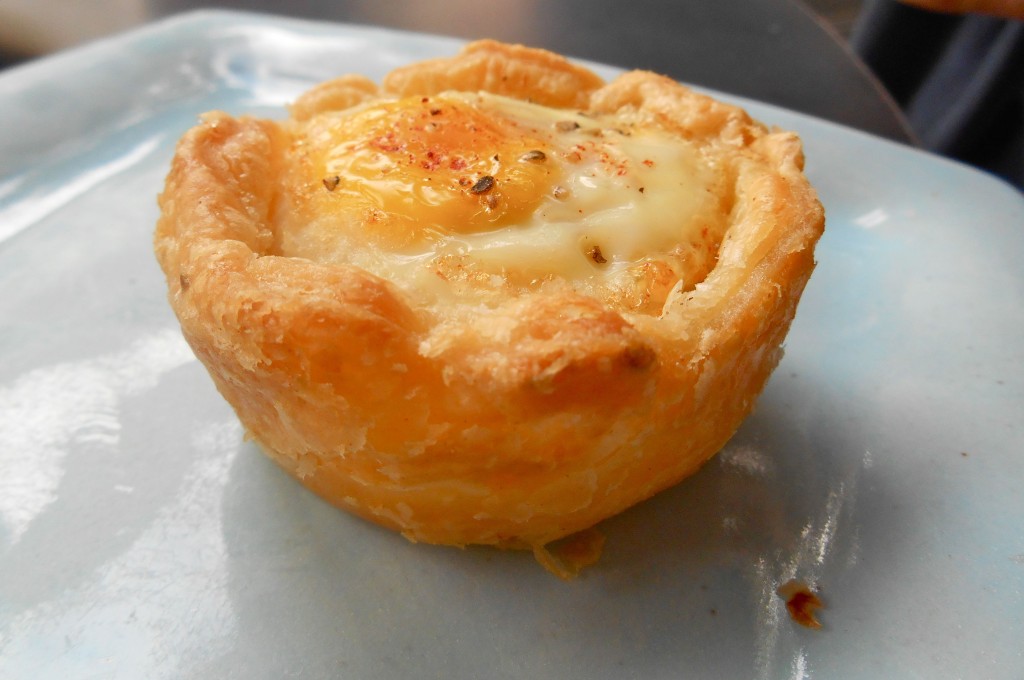 The most delicious egg -and sun-dried tomato tartlet at Jason