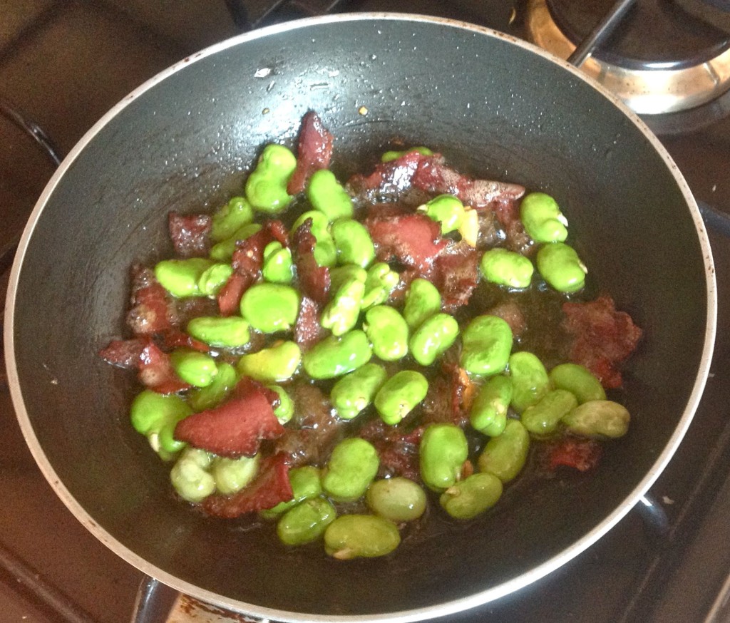 The dish sizzles on the stove top