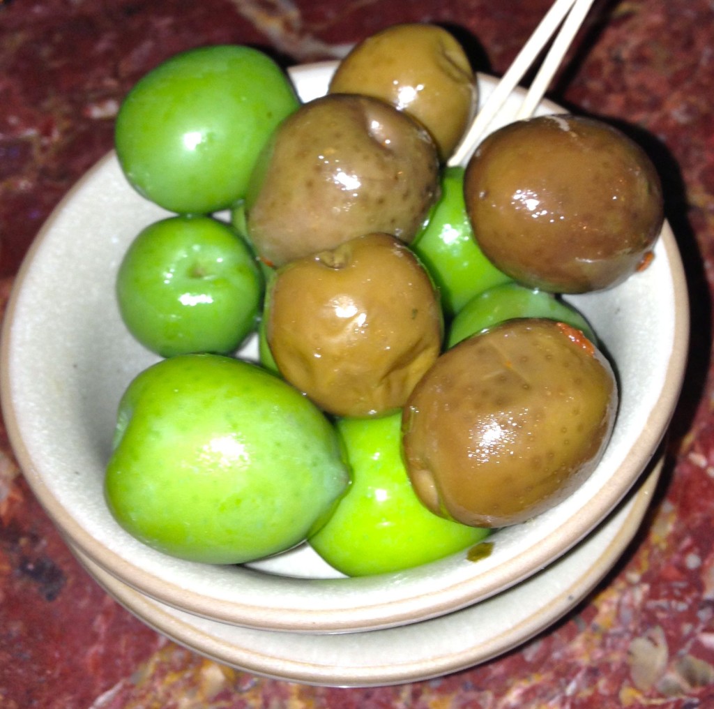 Huge juicy olives to start off