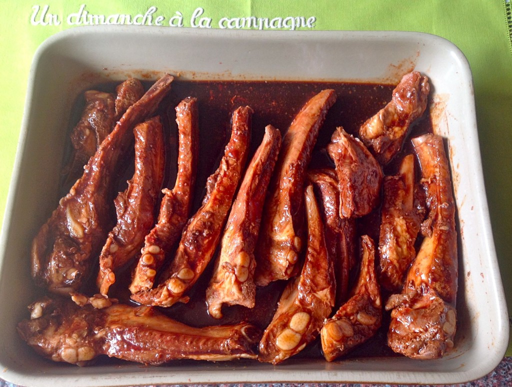 Pork ribs marinating overnight
