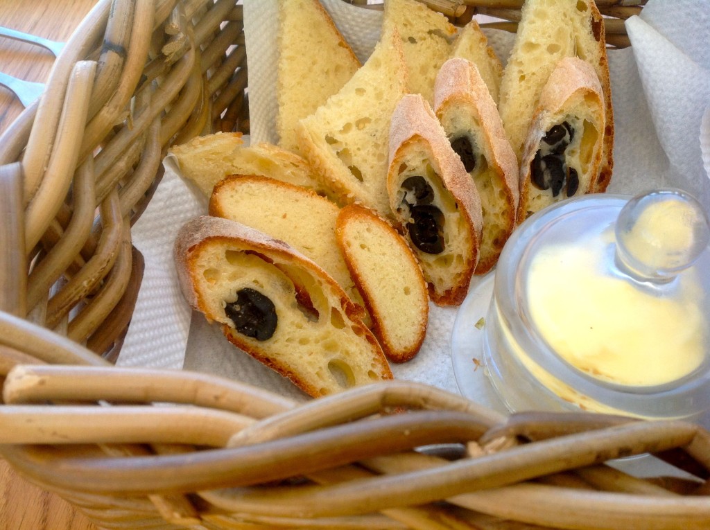 Beautiful olive bread got lunch off to a good start