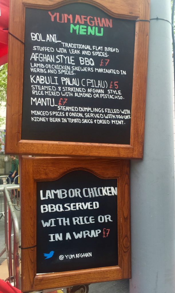 The tempting Afghan menu