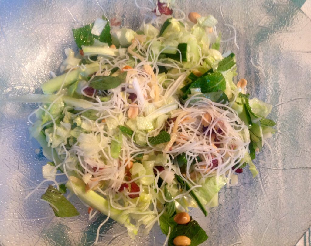 The tossed salad and its zesty dressing