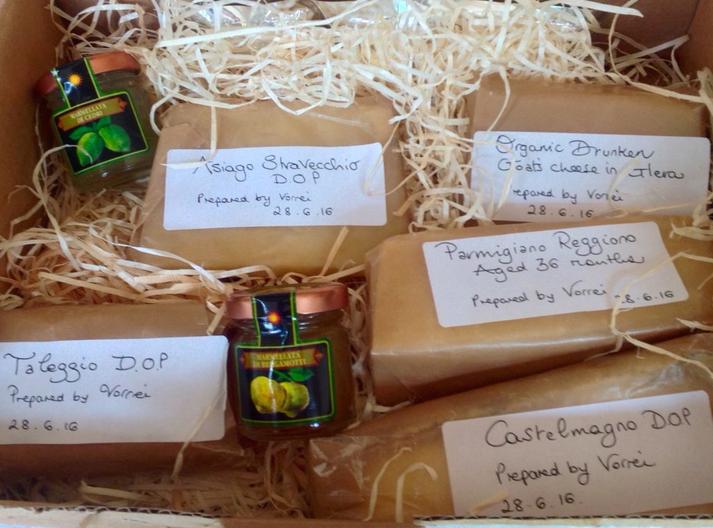 The fabulous selection of Italian cheeses from Vorrei