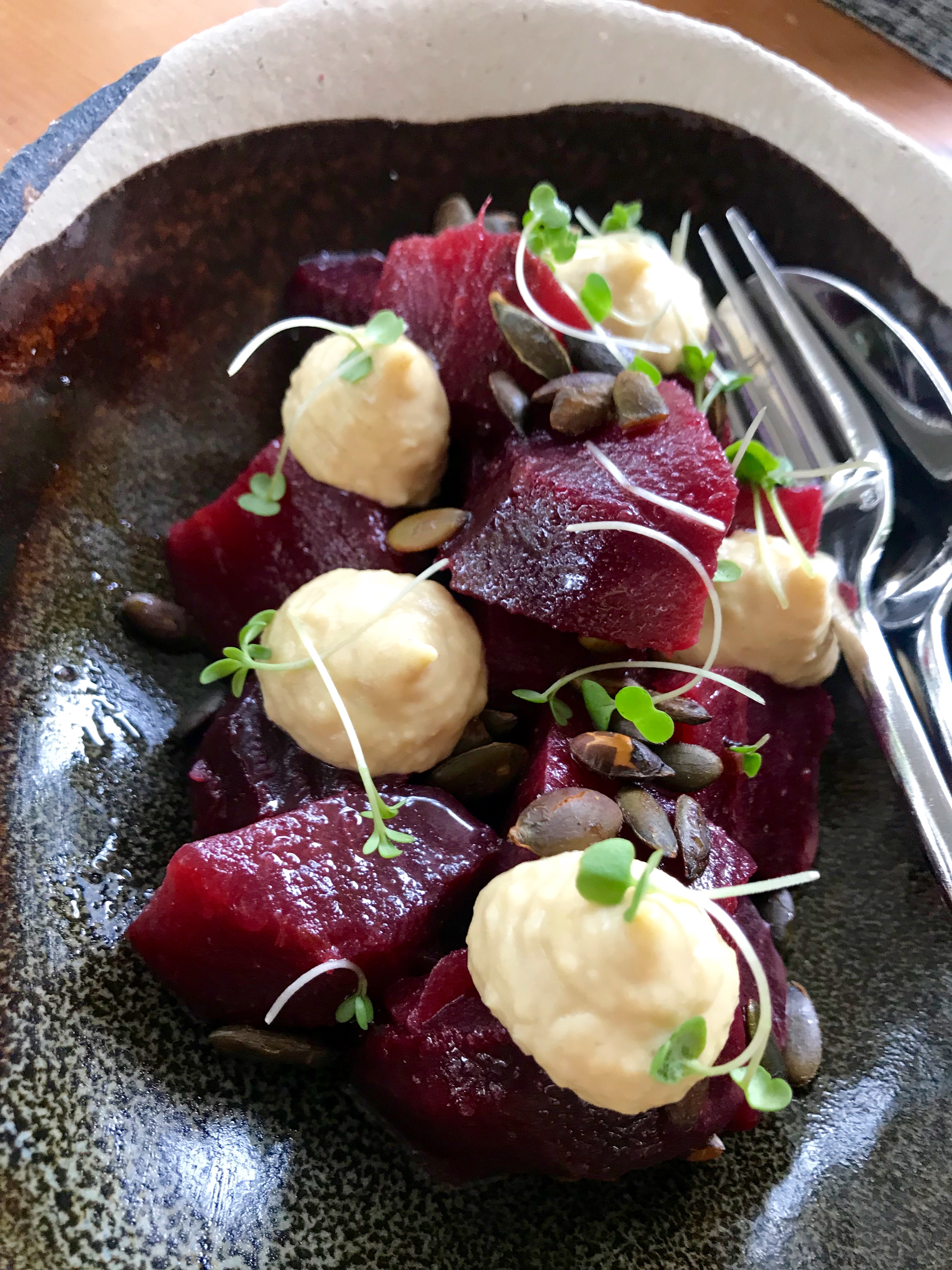 Terroir: beetroot and hummus