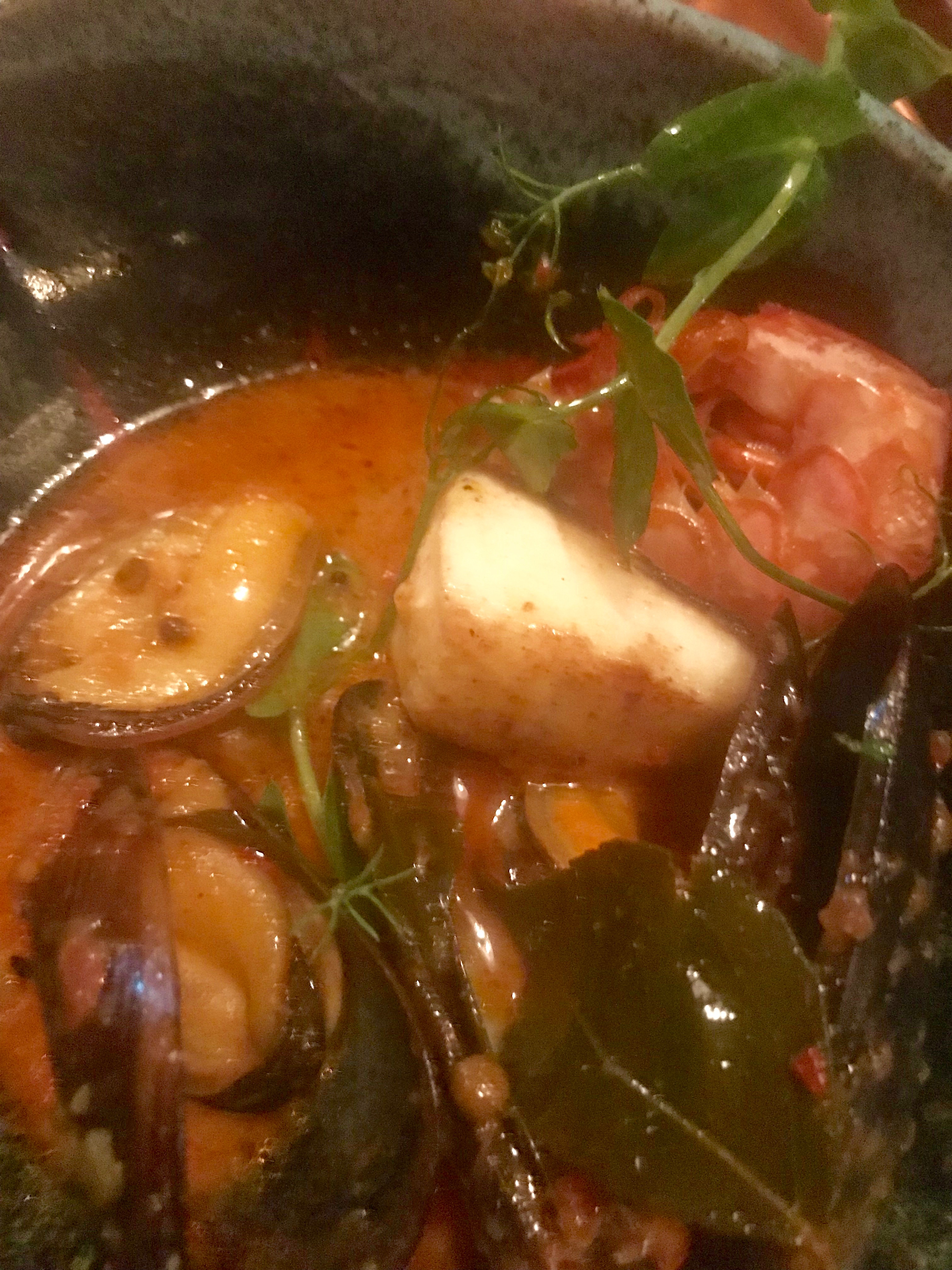 Thali: seafood curry