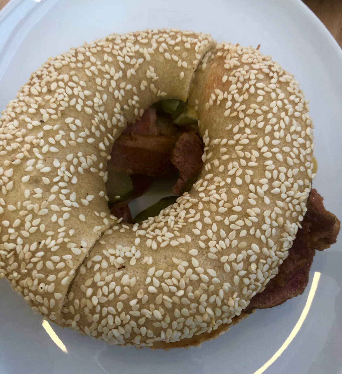 Kleinsky's: pastrami bagel