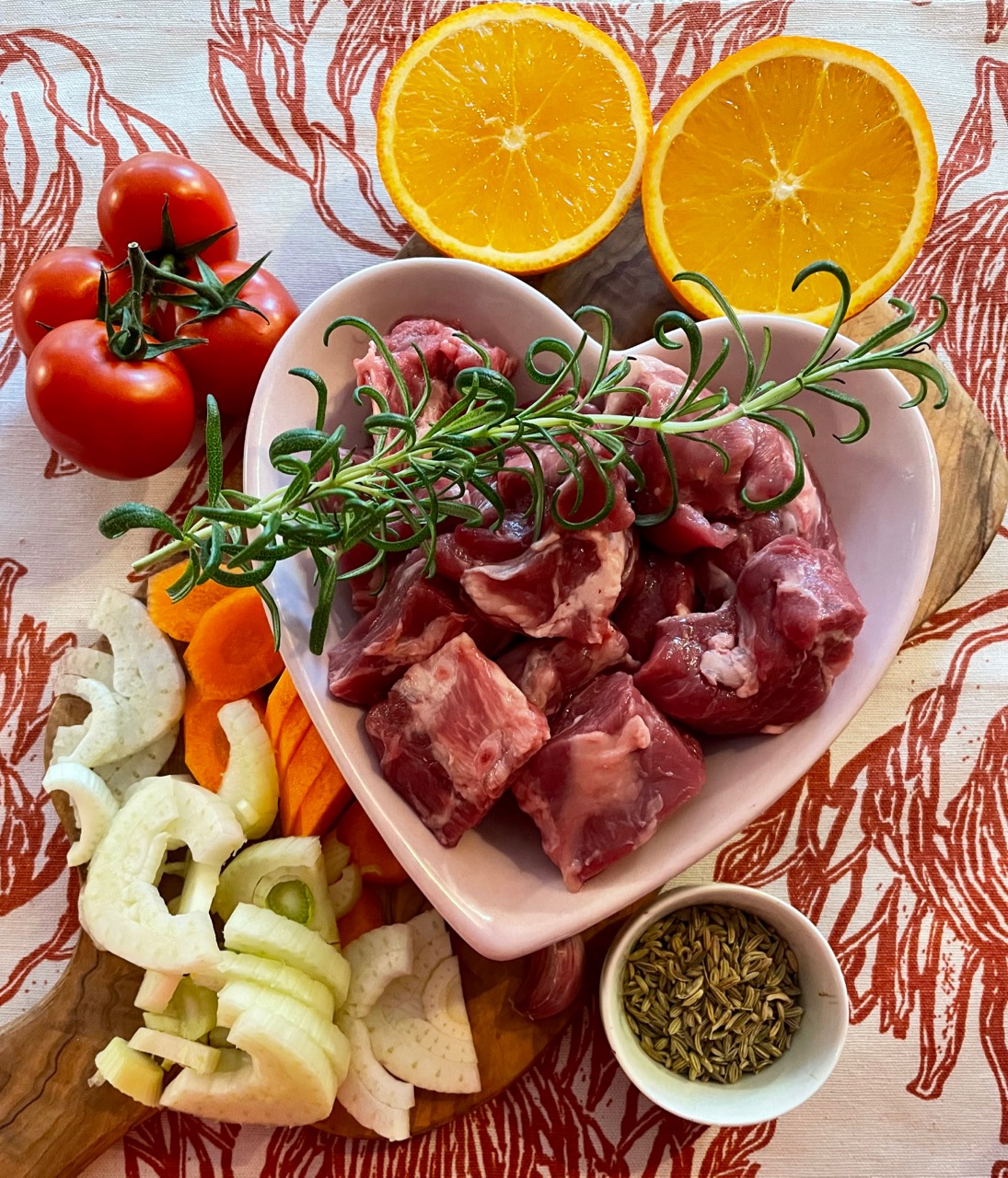ingredients for a tuscan lamb stew