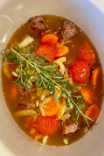lamb with stock added