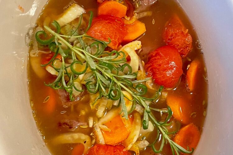 lamb with stock added