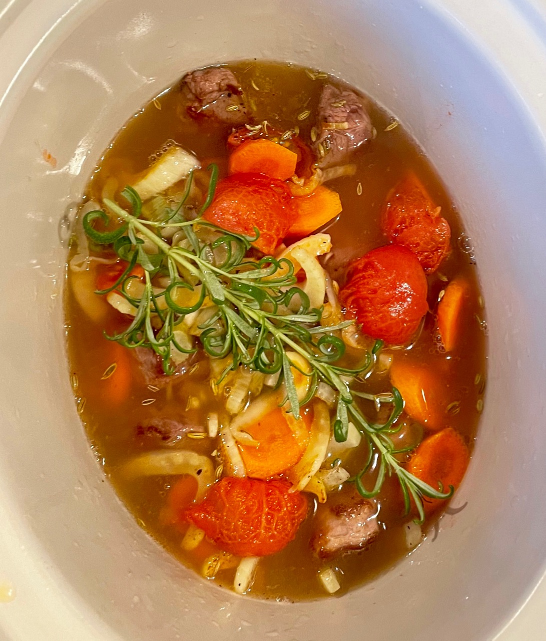 lamb with stock added